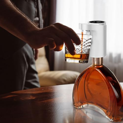 Portable Wine Aerator - Electric Wine Decanter, Smart Whiskey Pourer Pump, Automatic Red Pourer, Digital Air System | Fast Oxygen Circulation Device for Home Bar Travel Outdoor Gatherings
