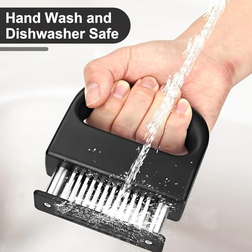 Meat Tenderizer - Homiladi Stainless Steel Meat Masher | Stainless Steel Mince Masher & Chicken Shredder | No Disassembly Needed | Dual-Use BBQ & Kitchen Tool for Steak Chicken Fish BBQ Tenderloin