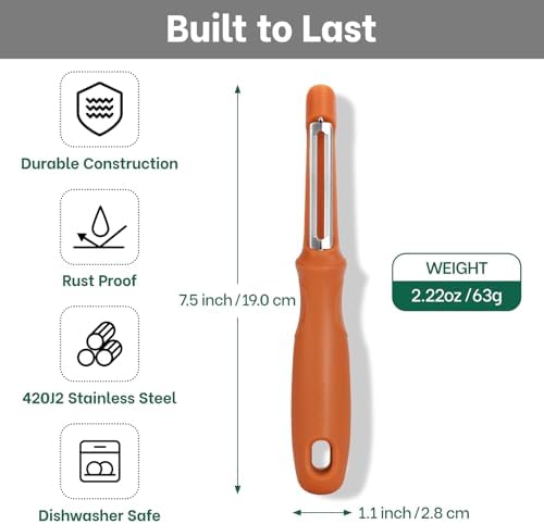 Beneno Swivel Vegetable Peeler, Smooth Peeling Potato Peeler, Orange