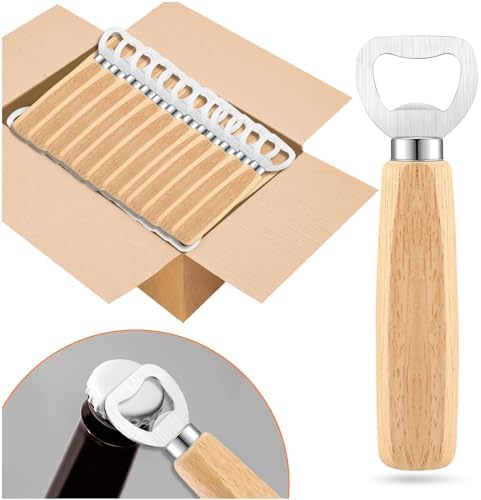 48pcs Bottle opener Beer Opener with Wooden Handle for engraving Cider Wine Bottle Opener Party Wedding Gifts