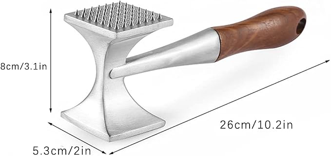 Meat Tenderizer Hammer Dual-Sided Meat Pounder Tool with Wooden Handle for Steak, Beef Poultry Mallet for Kitchen