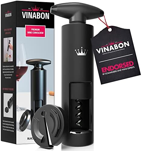 VINABON Self-Pulling Wine Opener - Updated 2026 Professional-Quality Twister Wine Corkscrews with Wine Foil Cutter - Manual Easy-Turn Wine Bottle Opener Corkscrew. Includes WineGuide Ebook
