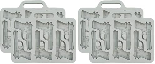 Handgun Ice Cube Tray, 4 Pack - Fairly Odd Novelties - Fun Gun Military Novelty Mold White Elephant Gift