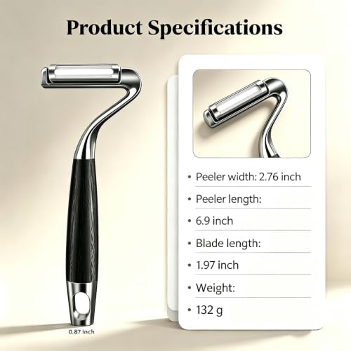 Wood Handle Stainless Steel Y Peeler, Potato Vegetable Fruit Peeler