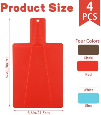 4 PCS Folding Cutting Board - Plastic Chopping Board for kitchen - Non Slip Easy Grip Handle Food Cutting Boards for Veggies, Fruit(11 inch x 7 inch)