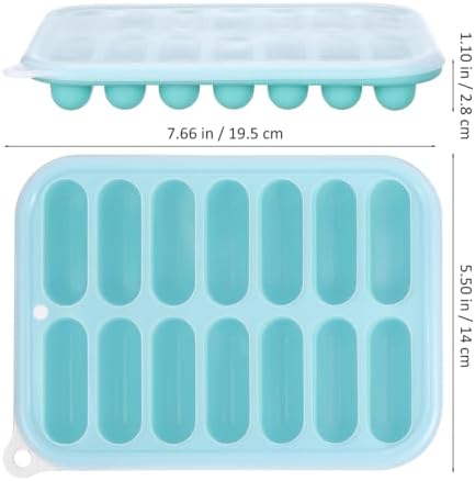 Cabilock Silicone Ice Stick Tray for Water Bottles, Mini Ice Cube Mold with Easy Release Design for Freezer, Drinks, Coffee, Cocktails and Summer Beverages, Green
