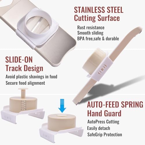 NACOLUS 6-Blade Mandoline Slicer for Kitchen with Waffle Fry Cutter