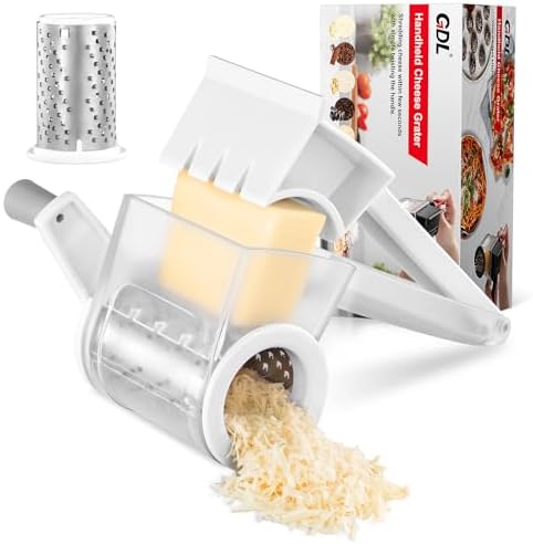 GDL Rotary Parmesan cheese Grater, Cheese Grater Shredder Hand Crank