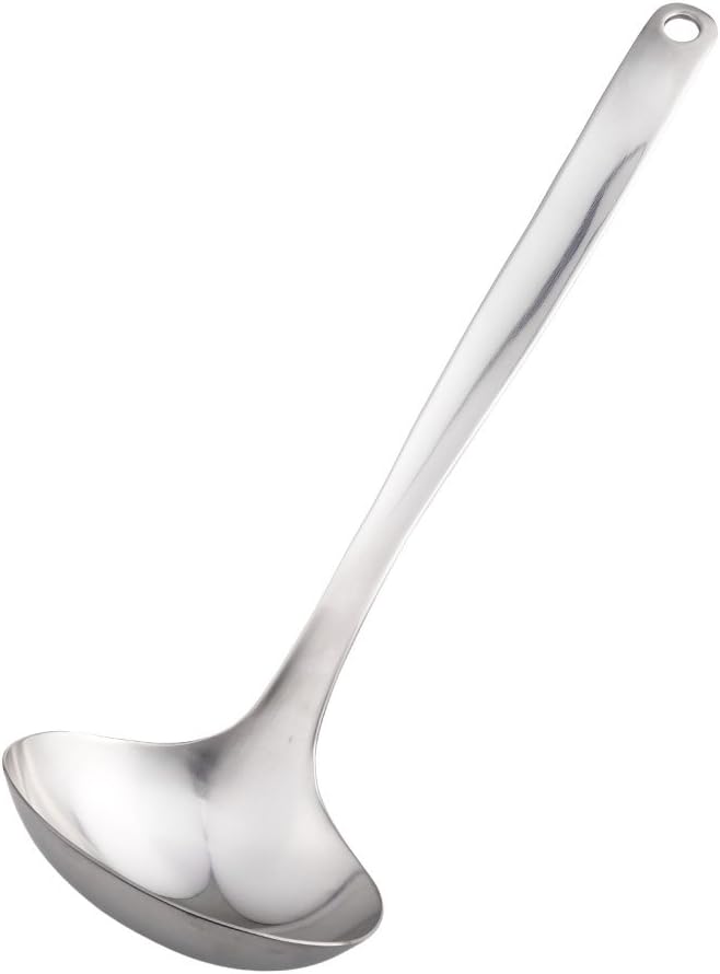Sori Yanagi Kitchen Tool Designed Simple and Easy to Use, Tsubamesanjo Stainless Steel, Ladle L, Total Length 11.7 inches (29.8 cm), Dishwasher Safe, 18-8 Stainless Steel