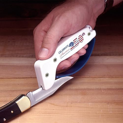 AccuSharp Knife Sharpener, Ergonomic Comfortable Handle, Compact & Easy to Use, Restore and Hone Straight & Serrated Knives, Celebrating America's 250th Anniversary