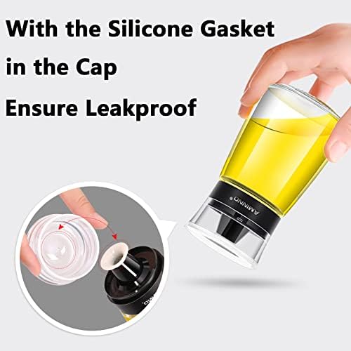 5.5oz Oil and Vinegar Cruets 2 Pack Glass Oil Dispenser Bottles for Cooking Leakproof and Drip Free Spouts