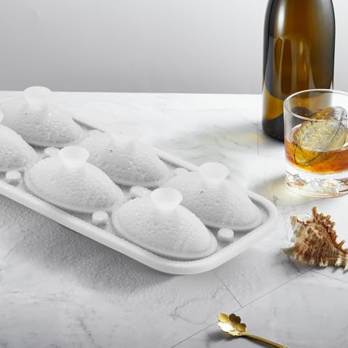 Nax Caki 3D Football Ice Cube Tray, Large Football Silicone Fun Shapes Whiskey Ice Mold with Funnel for Cocktails, Bourbon,Brandy, Whiskey Gifts for Men