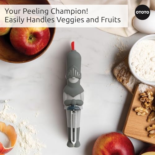 NEW OTOTO Sir Peels A-Lot Medieval Knight Vegetable Peeler - Swivel Vegetable Peelers for Potatoes, Fruits, Cute Gadgets, Gifts, Potato, Veggie, Fruit Peeler, Cute Kitchen Accessories