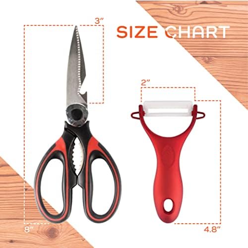Premium 5-in-1 Kitchen Shears with Peeler Set - 1 Set (1 Scissor & 1 Peeler)