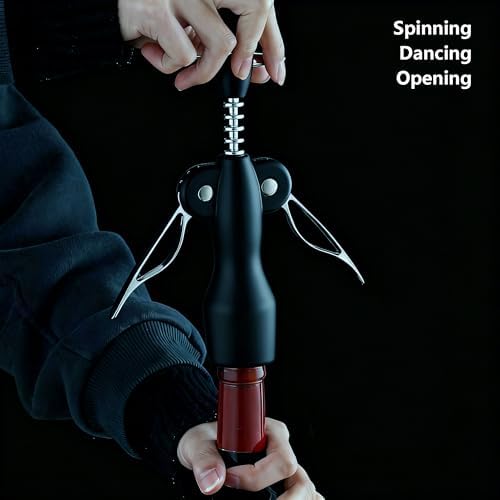 Beauty Inspired Corkscrew Wine Opener Set with Bottle Stopper and Aerator Pourer Dual Wing Design