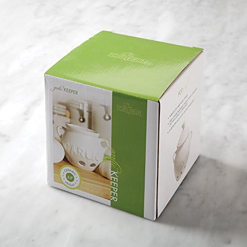Fox Run Garlic Keeper and Storage, White Ceramic, 5.25" x 4.25" x 5.5"