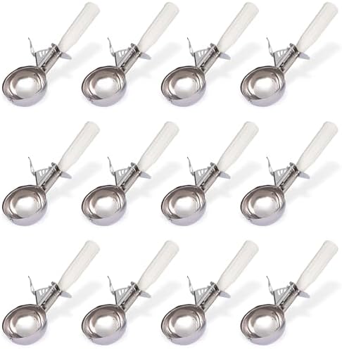 Carlisle FoodService Products 60300-6 Stainless Steel Portion Control Disher Scoop, 4.7 oz, White