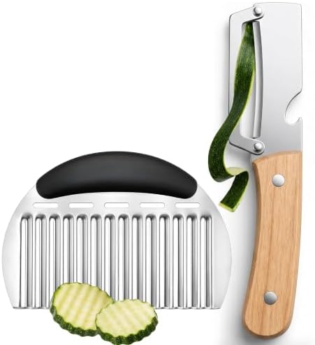 Multifunctional Vegetable Peeler & French Fry Crinkle Cutter Set
