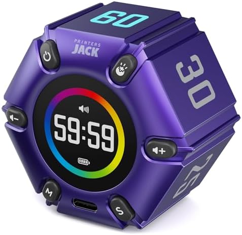Flip Pomodoro Timer with 3/5/10/25/30/60min, Mute &Vibration &Sound Alarm