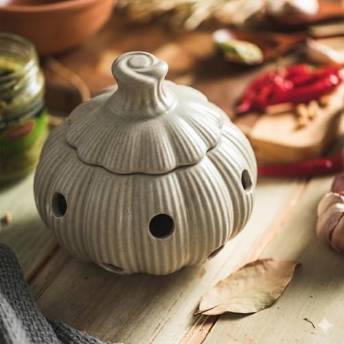 Garlic Keeper Jar with Lid, Garlic Storage Container Keep Fresh