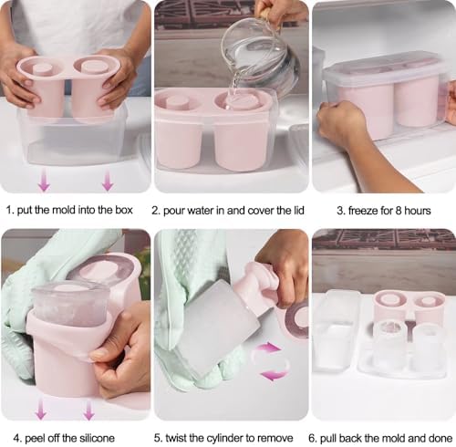 Ice Mold for Stanley Cup 30oz 40oz, Silicone Ice Tray, Rose Quartz