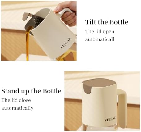 Glass Olive Oil Dispenser Bottle, 2 Pcs, 550ml