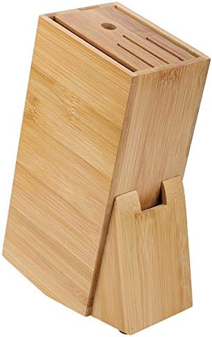 Knife Block,6 Slot Universal Knife Block without Knives,Countertop Butcher Block Knife Holder and Organizer with Wide Slots for Easy Kitchen Knife Storage, Knife Block,6 Slot Universal Knife Bloc