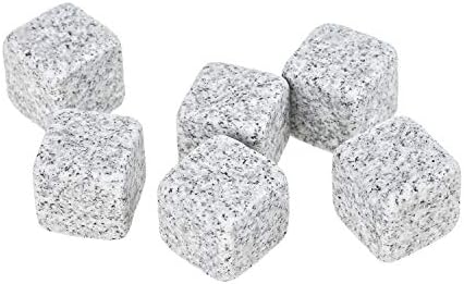 Thirsty Rhino Batu Marble, Natural Marble Reusable Whiskey Stones Drink Chilling Rocks Ice Cubes, Grey (12 Sets of 6 Stones)