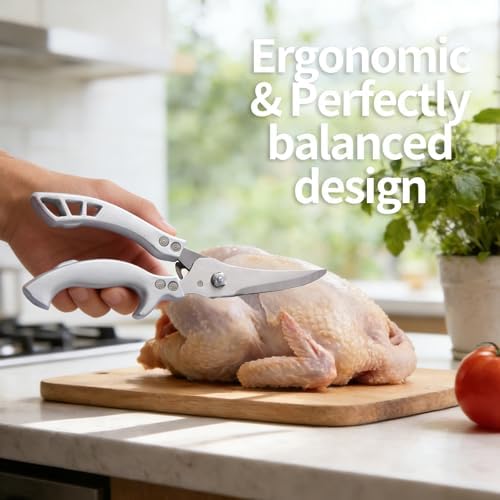 Kitchen Scissors for Food Seafood, BBQ Meat Scissor Heavy Duty, Heavy Duty Poultry Shears All Purpose Kitchen Shear for Food Japan, Cooking Scissors Cutting Bone Chicken Shears, Gift for Men Women