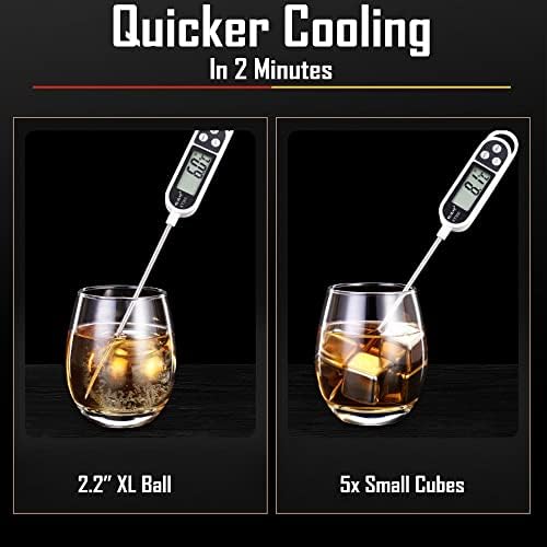 Whiskey Stones Stainless Steel Large Reusable Ice Balls Round Metal Ice Cubes for Whiskey Drinks Set of 2