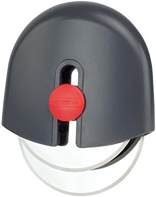 Casabella Cut 'n Slice Pizza Cutter, Dark Grey/Red