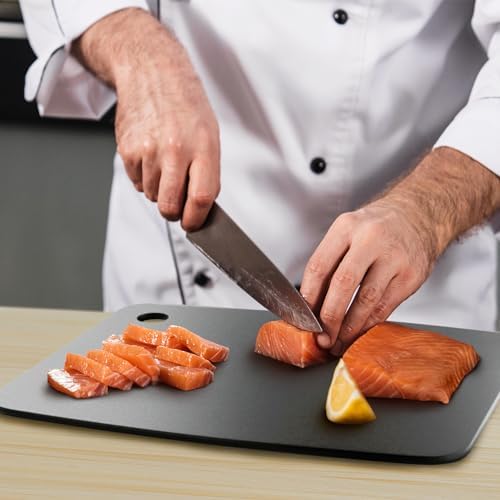 Dishwasher Safe Cutting Boards for Kitchen - Extra Large Composite Wood Cutting Boards - Thin, BPA Free & Eco-Friendly Chopping Board (18 x 12 Inch, Slate Black)