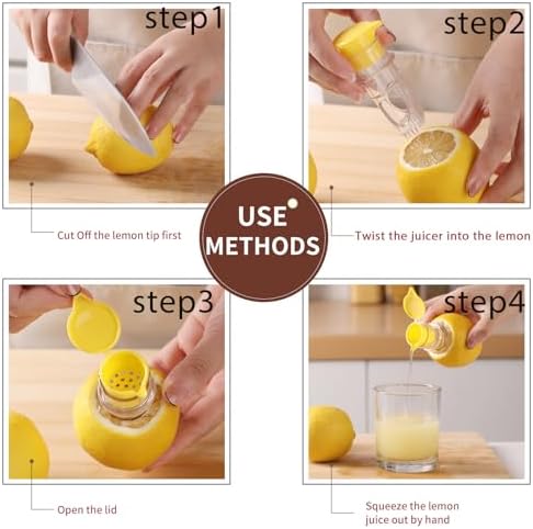 2025 New Screw-Top Lemon Squeezer – 2 Pack BPA-Free Handheld Lemon and Lime Juicer with Lid – Manual Citrus Squeezer for Kitchen, Cocktails, and Outdoor Cooking (Yellow + Green)