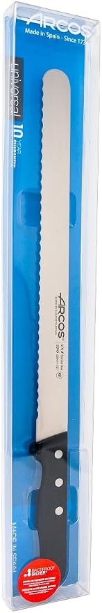 Arcos Pastry Knife/Cake Knife 12Inch Nitrum Stainless Steel and 300mm Blade.Ergonomic Polypropylene Handle. Allows to cut and prepare the bases for cakes and pastries. Series Universal. Color Black