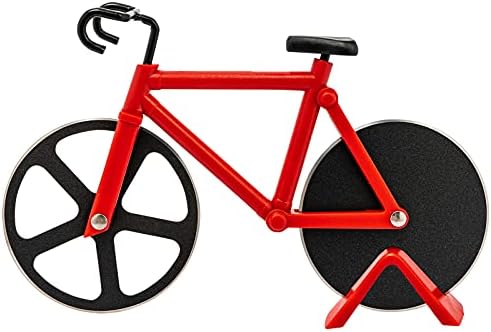 Westmark Fuentez 13292260 Pizza Cutter in Bicycle Look with Stand Stainless Steel/Plastic Black/Red