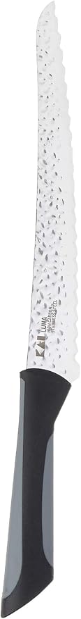 Kai PRO Luna Bread Knife 9”, Wide Serrations are Gentle on Bread, Comfortable Handle Offers Secure Grip in Wet Conditions Serrated Kitchen Knife