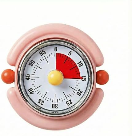 Visual Timer, Cute Magnetic Mechanical Kitchen Timer for Cooking, No Batteries Required, 60-Minute Countdown Clock for Study, Classroom, Baking, Yoga, Pomodoro - Loud Alarm