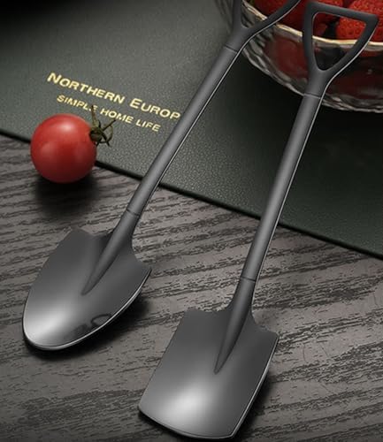 2 Pack Personalized Spoons, 6-Inch Engraved Ice Cream Spoon, Custom Stainless Steel Coffee, Dessert, and Fruit Shovel Spoon with Name, Ideal for Anniversaries, Weddings, and Gifts