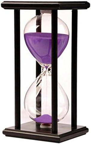 Lodunsyr 60 Minutes Hourglass Sandglass Timer Sand Timer Clock 60 Min with Wooden Frame Home Decoration Office Ornament Wooden Frame Kitchen Timer Purple 1 Hour