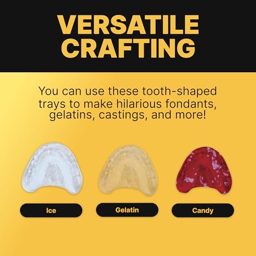 Fairly Odd Novelties FON-10014 Smile Teeth Denture Shaped ICE Tray Mold Perfect Gag or White Elephant Gift for Dentists or Seniors makes 4 Cubes One Size Pink