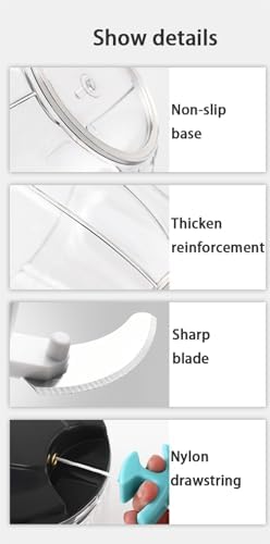Manual Vegetable Choppers Food Processor, Portable Hand Pull String Garlic Mincer Onion Chopper, Large Capacity for Nuts, Veggies, Ginger, Herbs, etc., 900ml, Food Chopper Kitchen Cooking Tool