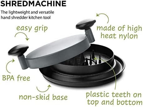CHSSIH Meat Shredder,Chicken Shredder,Meat Shredder Tool,Meat Cutting Tool with Handle and Non-Slip Base,Replace The Bear Claw Meat Cutter,Black-Onepiece