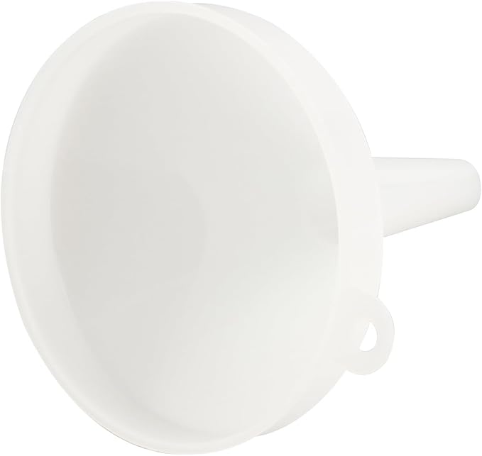 Restaurantware-Met Lux 8-ounce Plastic Funnel, 1 Plastic Funnel - Precise Spout, White Pouring Tool, Wide Spout, For Transferring Ingredients