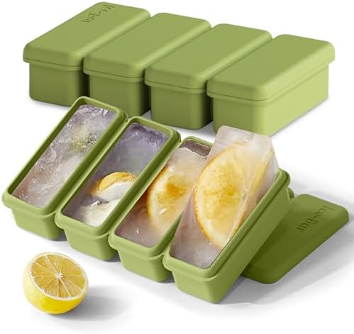 Bolycen Silicone Ice Cube Tray with Lid 2 Packs, Ice Cube Mold for Whiskey, Silicone Molds for Food (Green), Small, BICT02