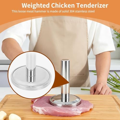 Meat Masher, Meat Mallet Meat Tenderizer Tool Meat Hammer Stainless Steel Meat Pounder Meat Pounder Cooking Mallet Meat Pounder Flattener