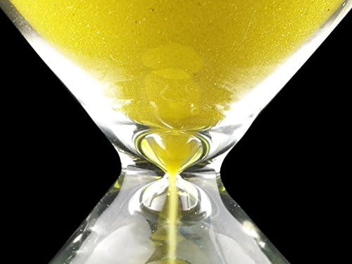 Large Fashion Colorful Sand Glass Sandglass Hourglass Timer Clear Smooth Glass Measures Home Desk Decor Xmas Birthday Gift (5 Minutes, Yellow)