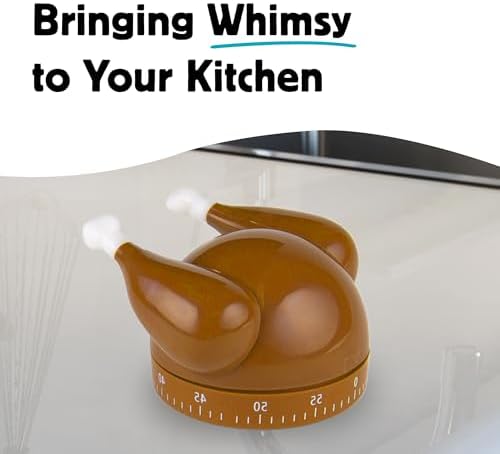 Kikkerland Turkey Timer – Fun Gadget for Home & Kitchen – 60 Minute Windup Timekeeper for Cooking – Perfect for Thanksgiving