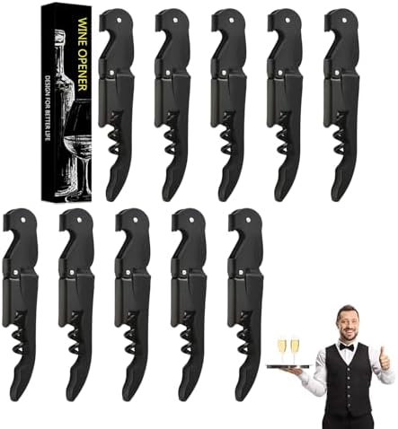 Wine Opener Waiter Corkscrew, Professional Wine Key for Servers, Bartender with Foil Cutter, Manual Wine Bottle Opener Double Hinged (2 Gift Box, Black)