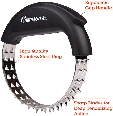 Camerons BBQ Rolling Meat Tenderizer, Stainless Steel Tenderizing Wheel