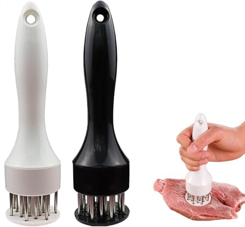 2026 New Stainless Steel Meat Tenderizer Needle 21 Pin Steak, Stainless Steel Meat Tenderizer, Ultra Sharp Needle Blades Chicken BBQ Kitchen Cooking Tool, With Pounding Steak Mallet Tool (1+1 2pcs)